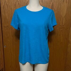 Turquoise Blue Women's Short Sleeve T-Shirt / Size L